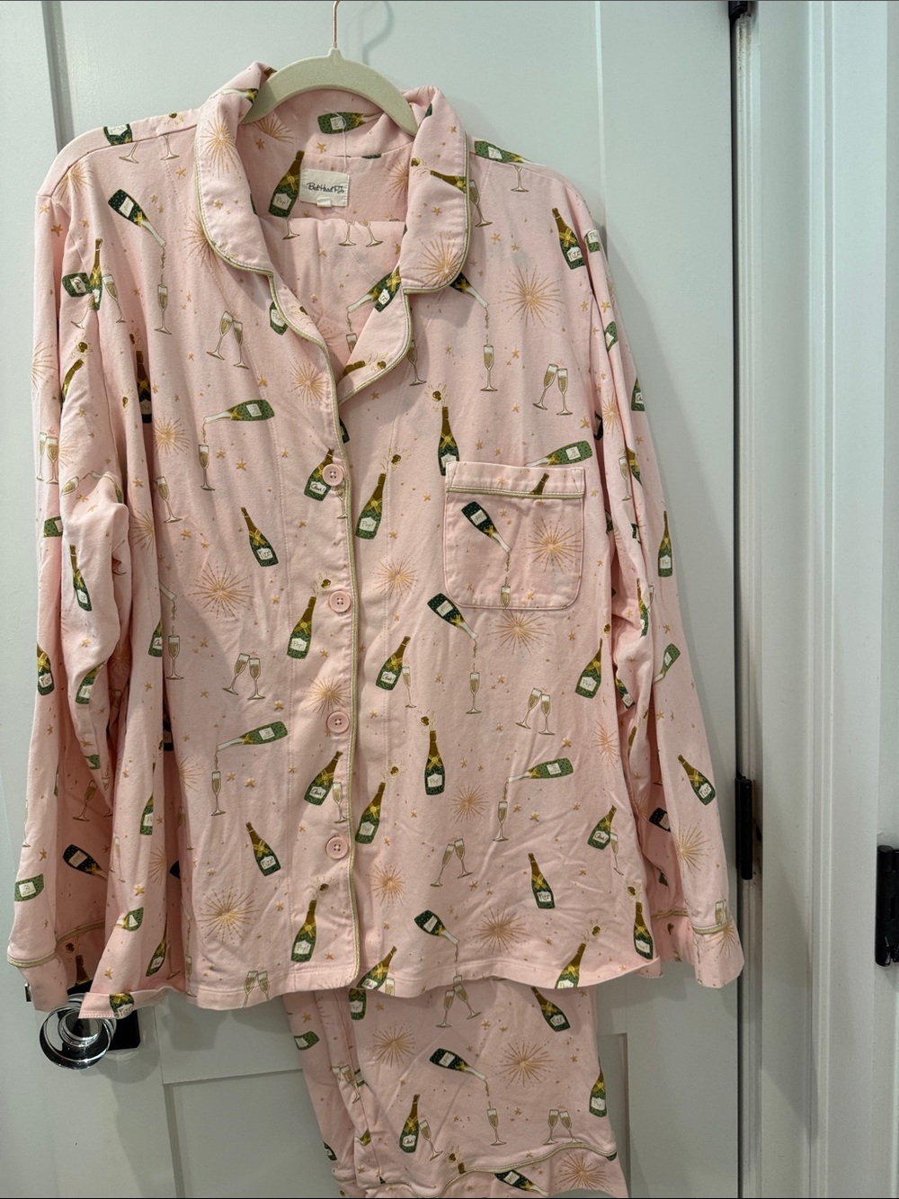 BedHead Pink Champagne Bottle Print Pajama Set